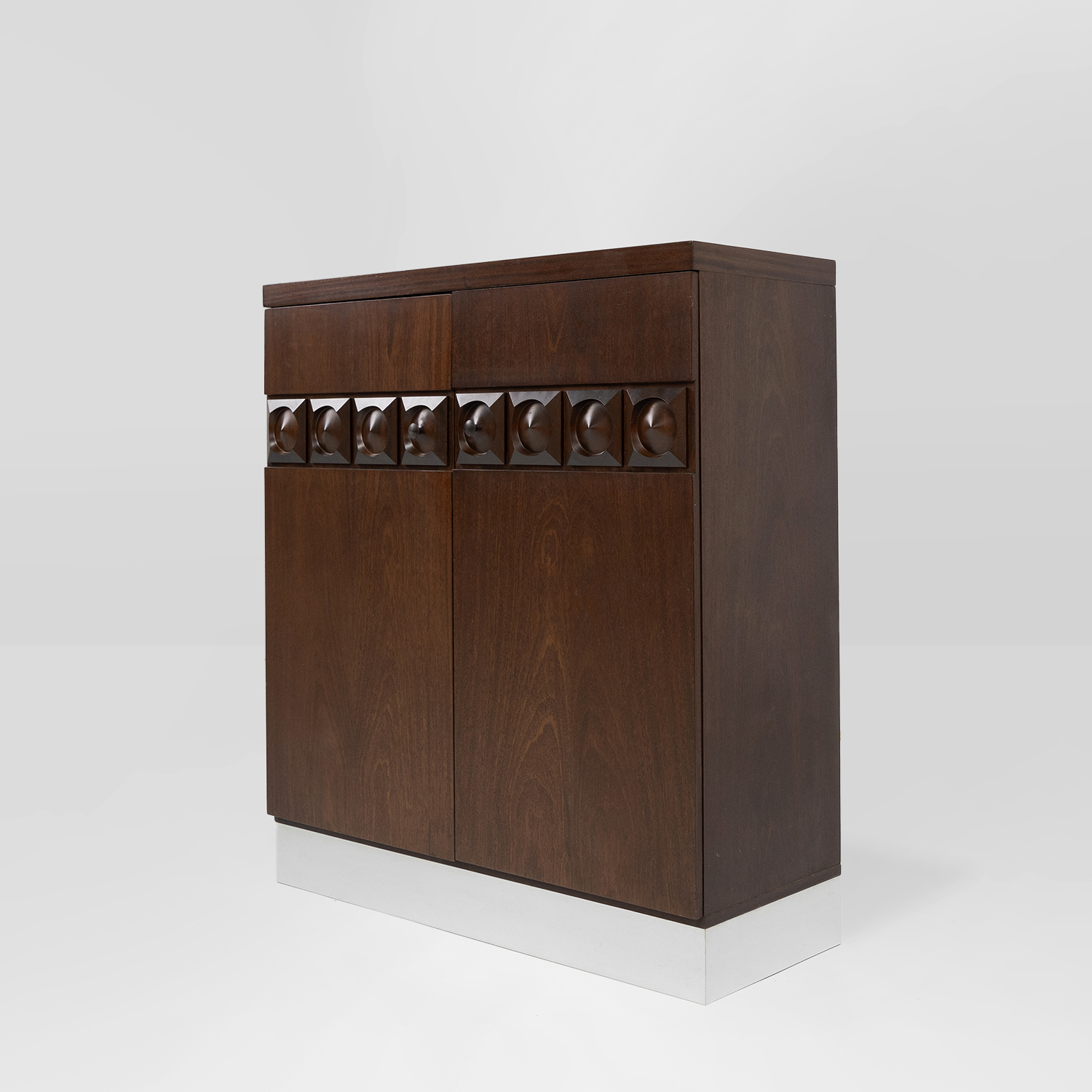 Brutalist geometrical seventies bar cabinet or high-board, Belgium thumbnail